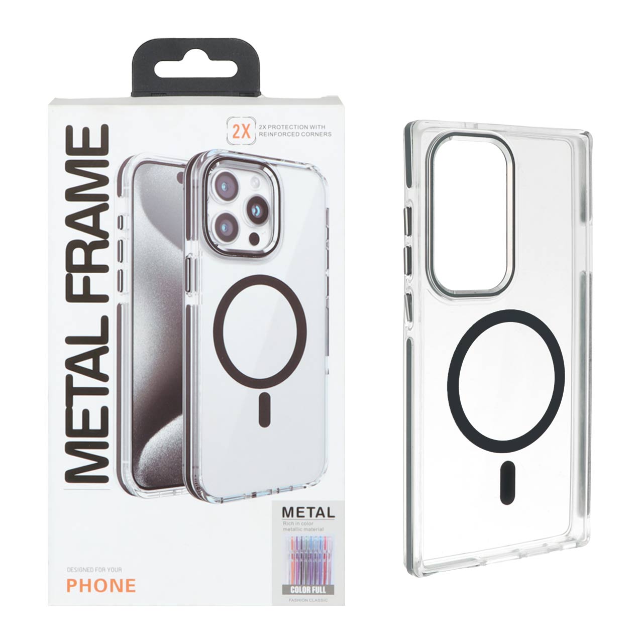 قاب اورجینال Metal Frame پشت سخت شفاف Magsafe مدل Samsung Galaxy S25 Ultra - سبز کله غازی