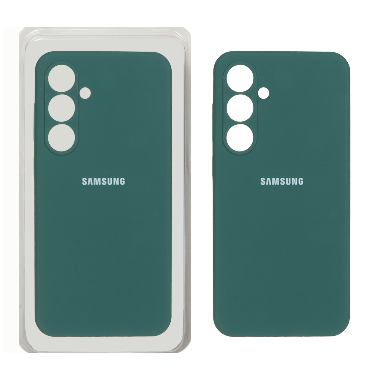 قاب سیلیکونی پاک کنی محافظ لنزدار اورجینال Samsung Galaxy S24 FE - سبز تیره