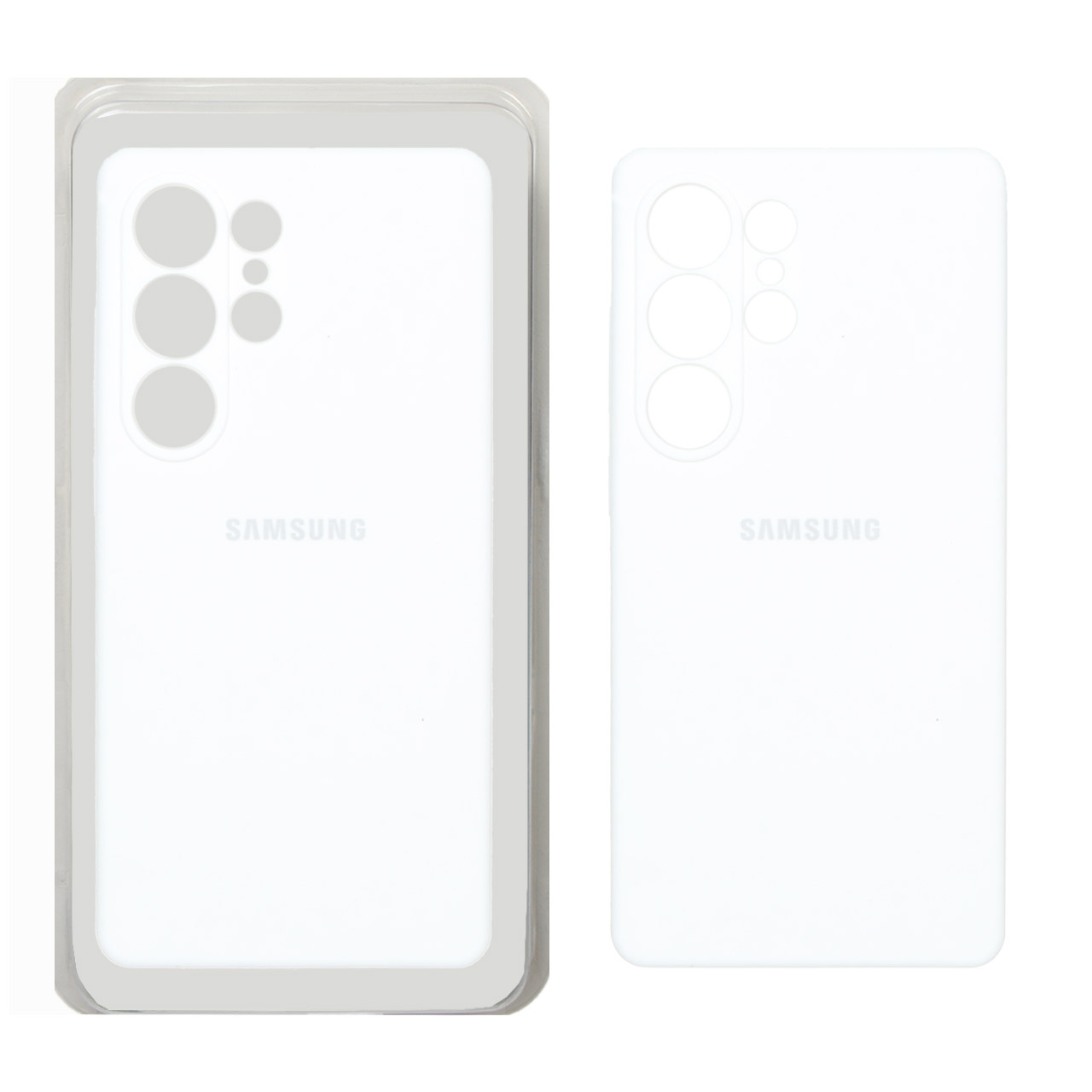 قاب سیلیکونی پاک کنی محافظ لنزدار اورجینال Samsung Galaxy S25 Ultra - سفید