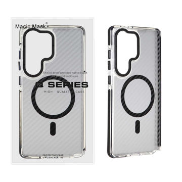 قاب اورجینال Q Series پشت کربن MagSafe مدل Samsung Galaxy S25 Ultra - مشکی