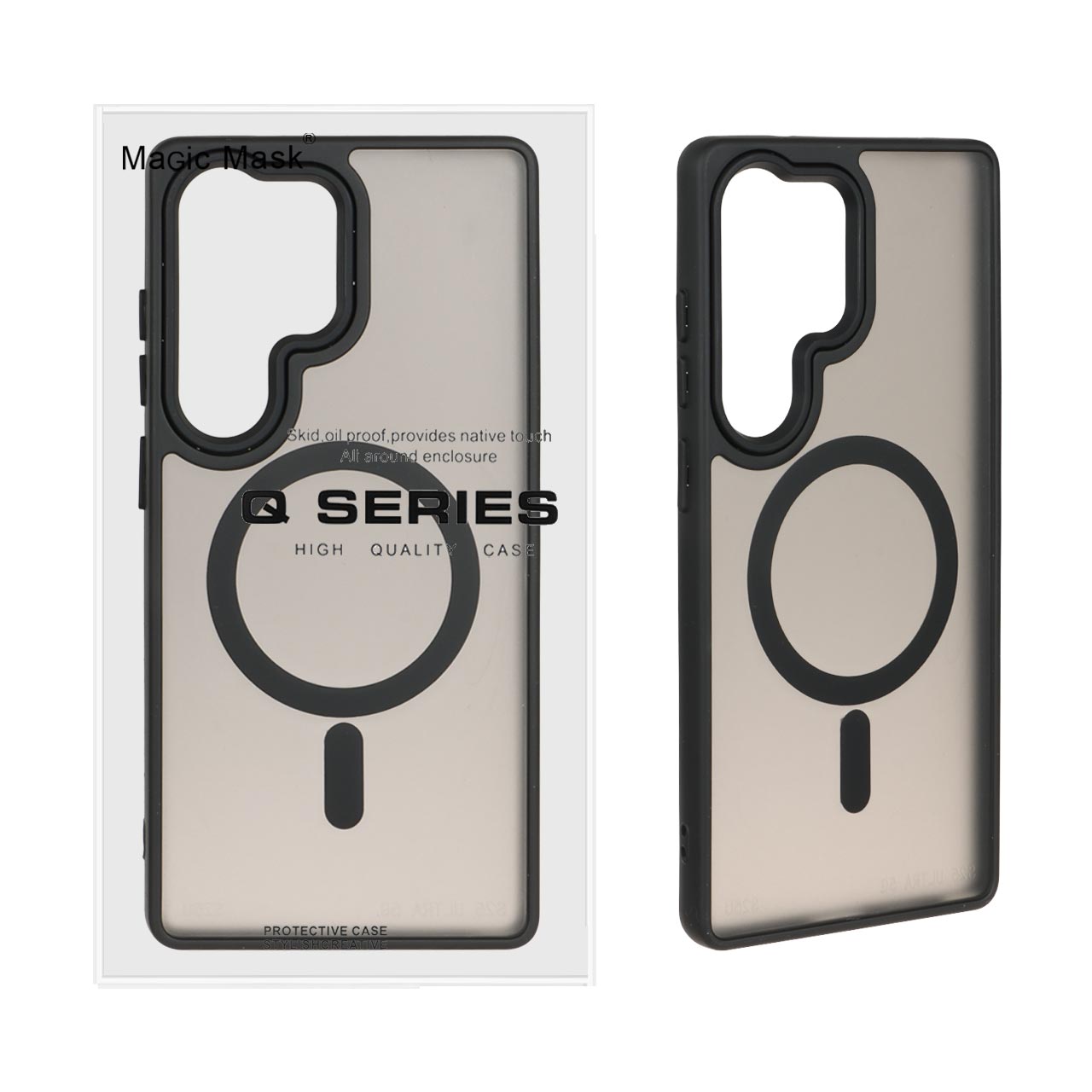 قاب اورجینال Magic Mask مات Magsafe بلک لنز Samsung Galaxy S25 Ultra - مشکی