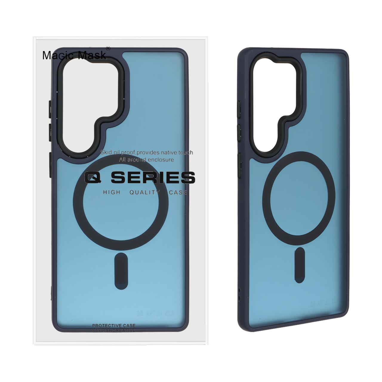 قاب اورجینال Magic Mask مات Magsafe بلک لنز Samsung Galaxy S25 Ultra - سرمه ای