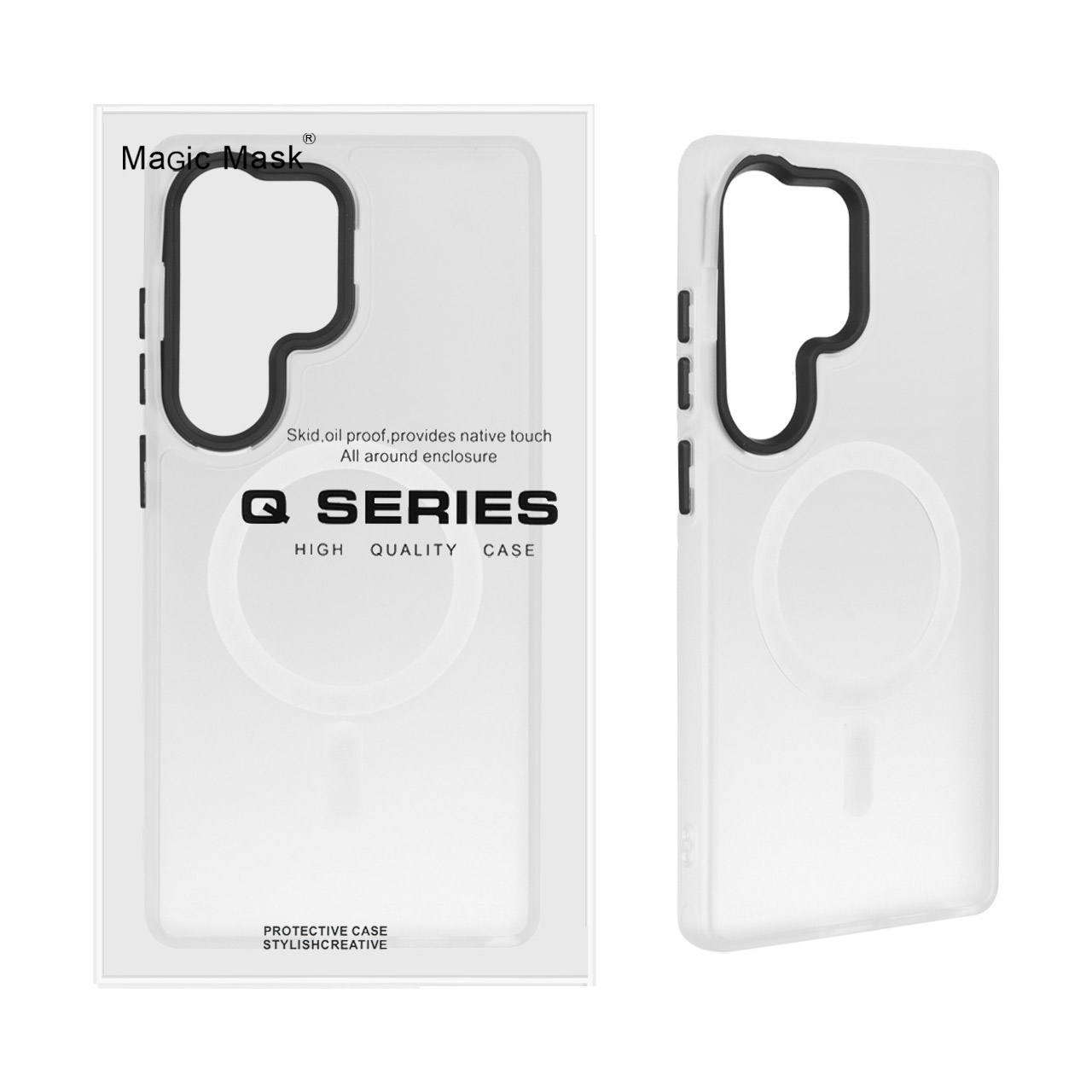 قاب اورجینال Magic Mask مات Magsafe بلک لنز Samsung Galaxy S25 Ultra - سفید