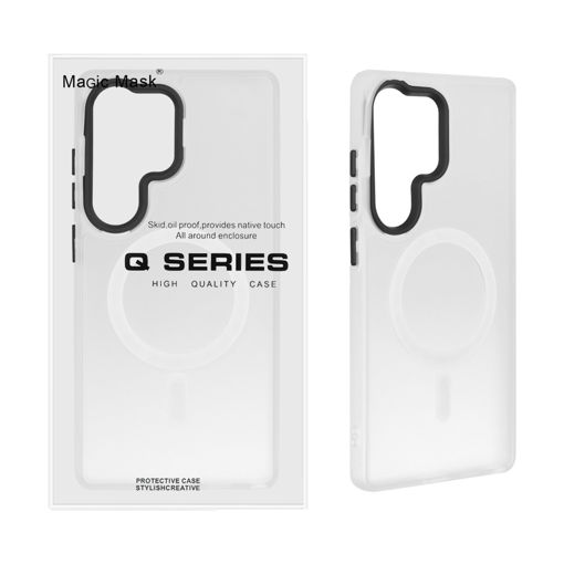 قاب اورجینال Magic Mask مات Magsafe بلک لنز Samsung Galaxy S25 Ultra - سفید