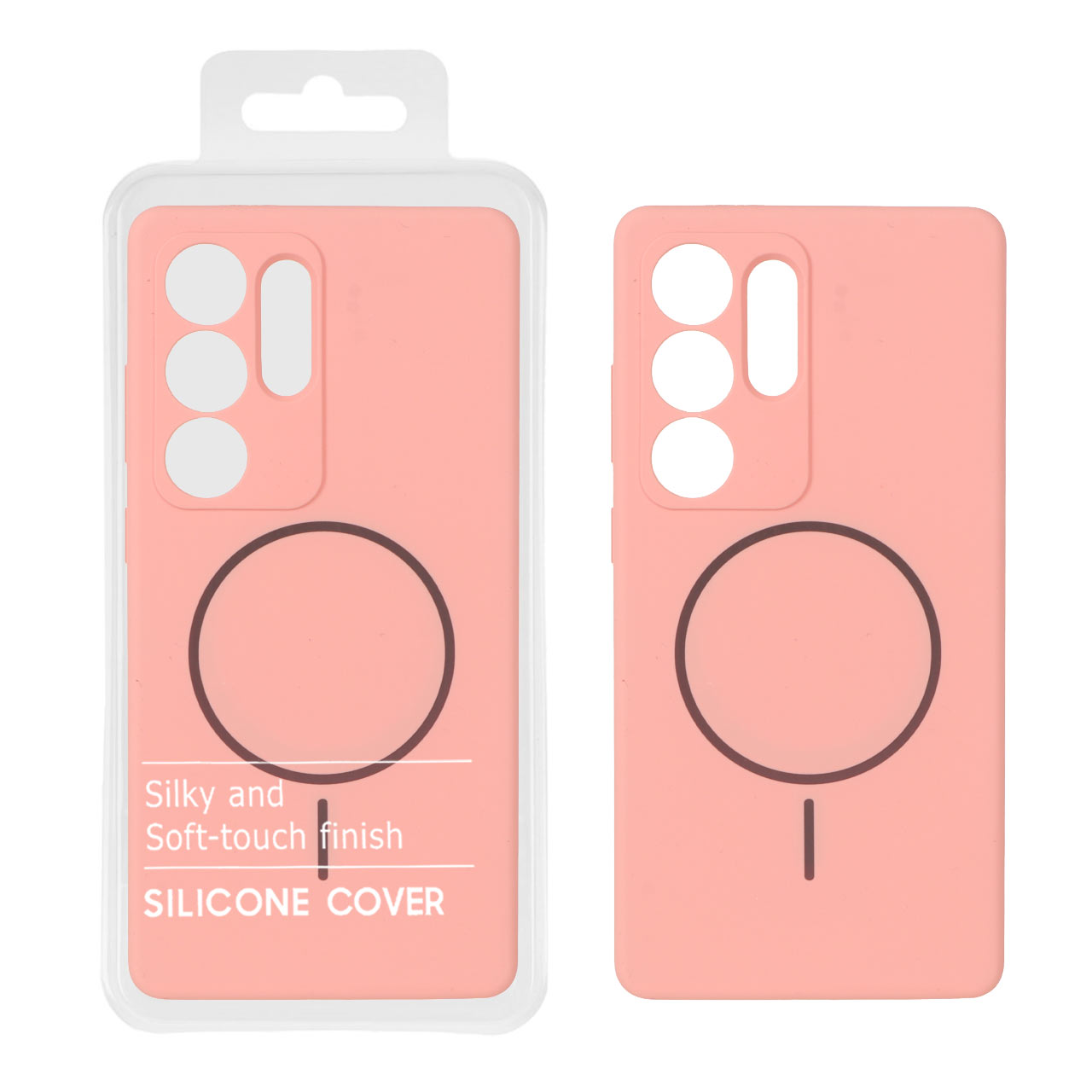 قاب سیلیکونی پاک کنی اورجینال Magsafe مدل Samsung Galaxy S25 Ultra - گلبهی