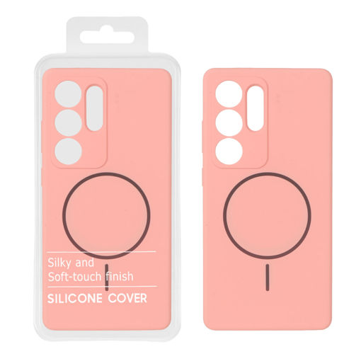 قاب سیلیکونی پاک کنی اورجینال Magsafe مدل Samsung Galaxy S25 Ultra - گلبهی