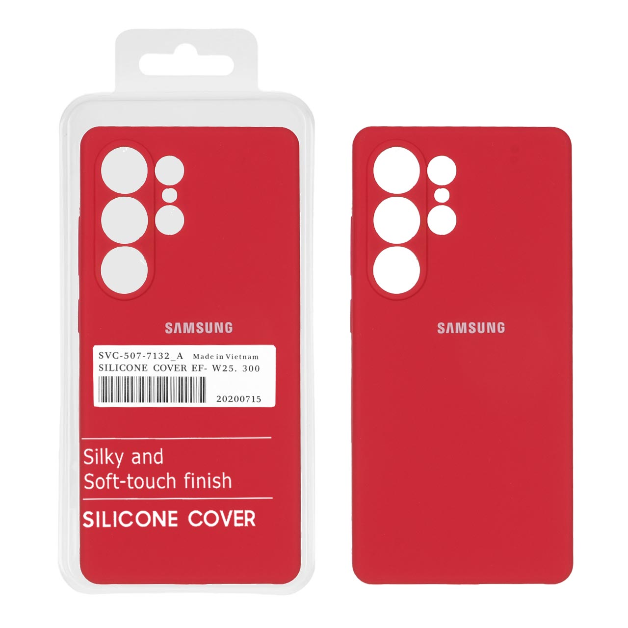 قاب سیلیکونی پاک کنی اورجینال درجه یک Samsung Galaxy S25 Ultra - قرمز تیره