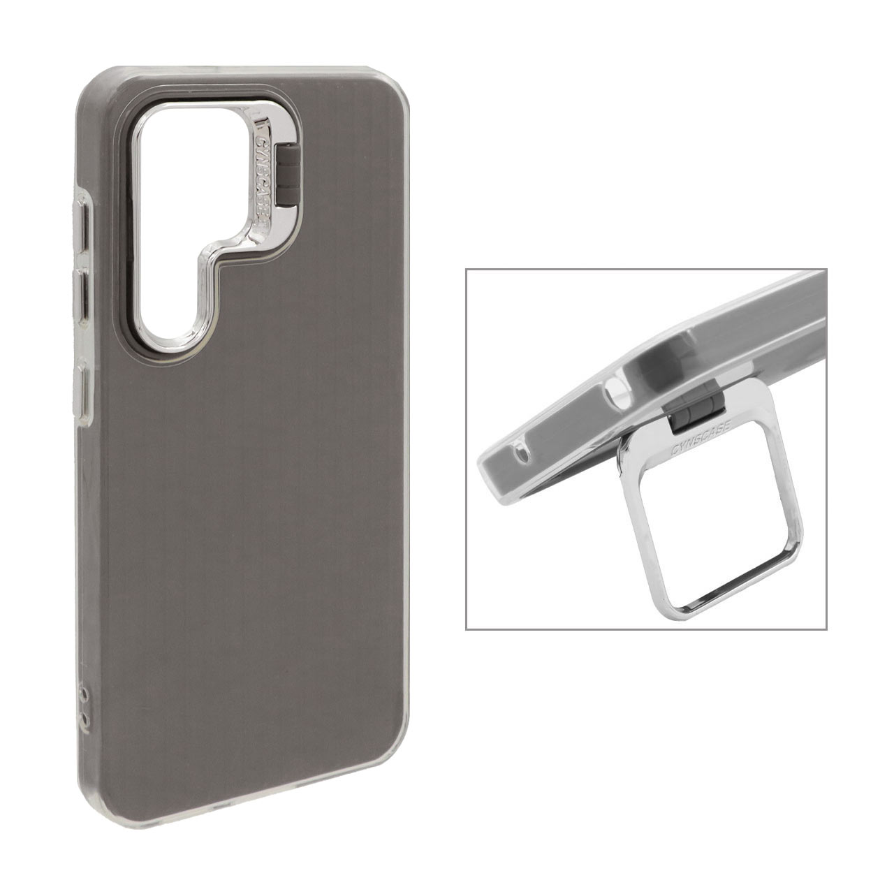 قاب Cyns Case ژله ای دو لایه لنز استندشو Samsung Galaxy S24/ S25 - خاکستری