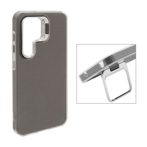 قاب Cyns Case ژله ای دو لایه لنز استندشو Samsung Galaxy S24/ S25 - خاکستری