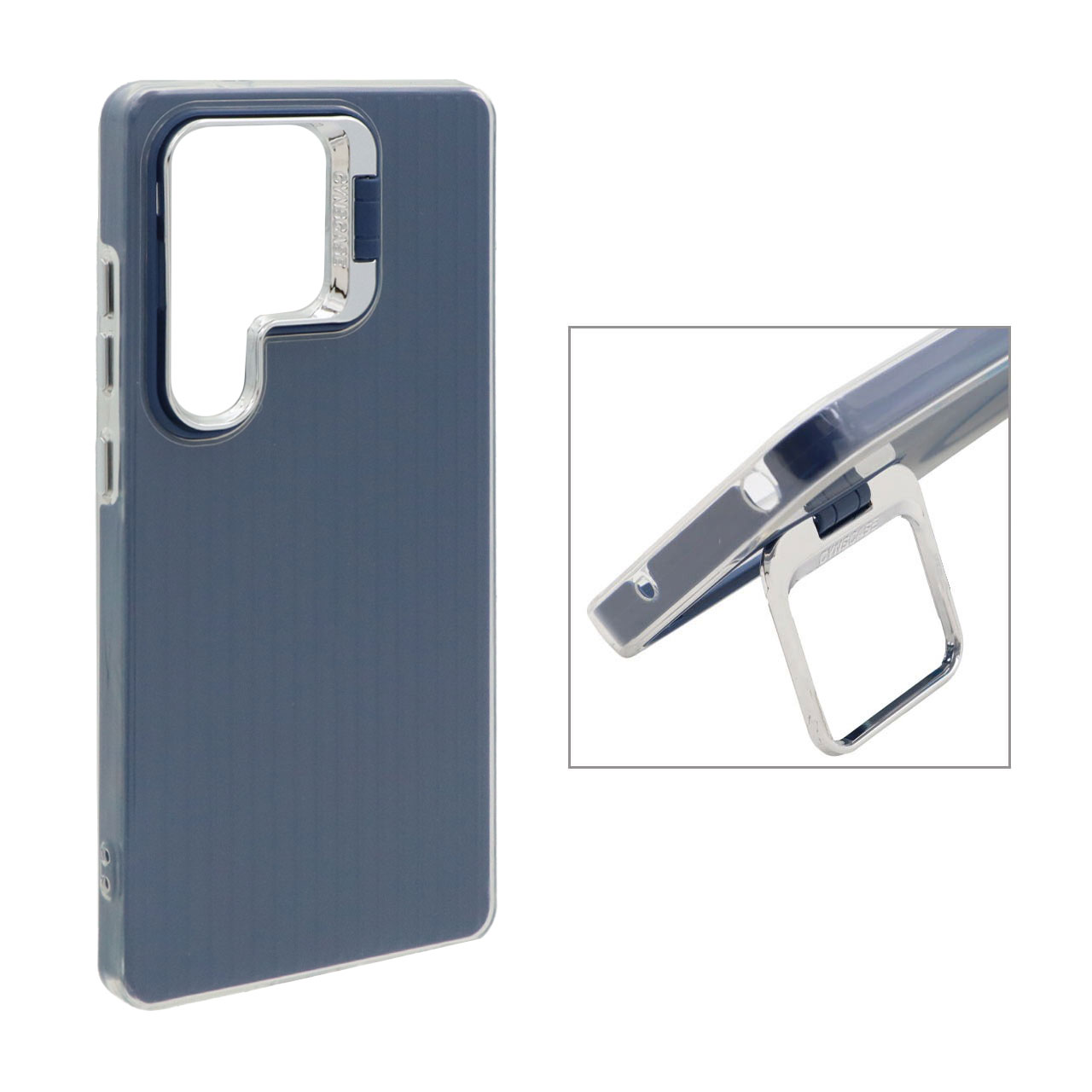 قاب Cyns Case ژله ای دو لایه لنز استندشو Samsung Galaxy S25 Ultra - سرمه ای