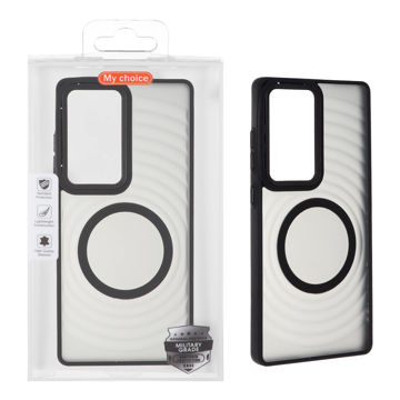 قاب Wave مات لنز کربن Magsafe مدل Samsung Galaxy S25 Ultra - مشکی