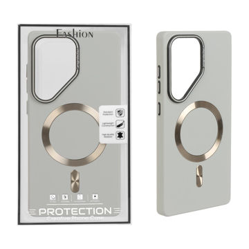 قاب اورجینال Lensprotection پشت سخت Magsafe مدل Samsung Galaxy S25 Ultra - طوسی